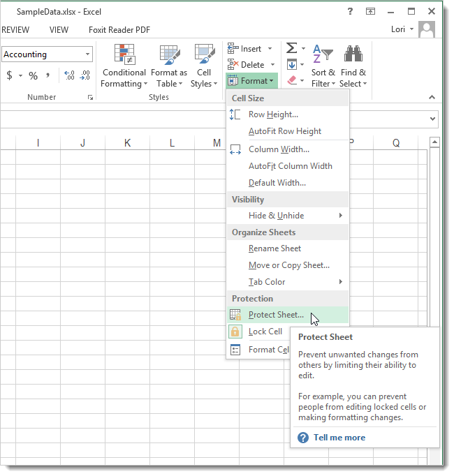 excel for mac lock certain cells